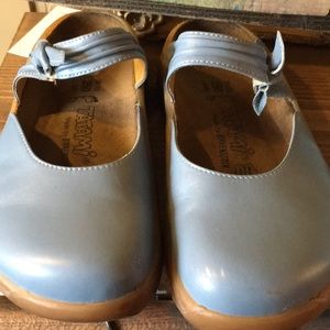 Tatami Birkenstocks light dusty blue